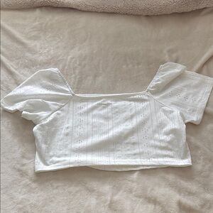 White Eyelet Puff Sleeve Top